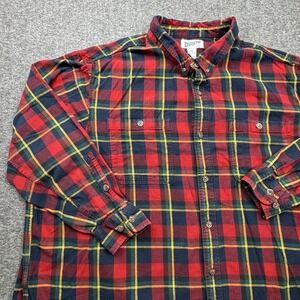 Duluth Trading Shirt Mens 4XL Plaid Free Swingin Flannel Relaxed Fit Button Down